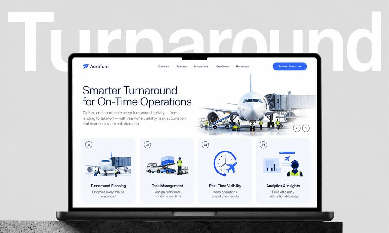Flight turnaround management dashboard